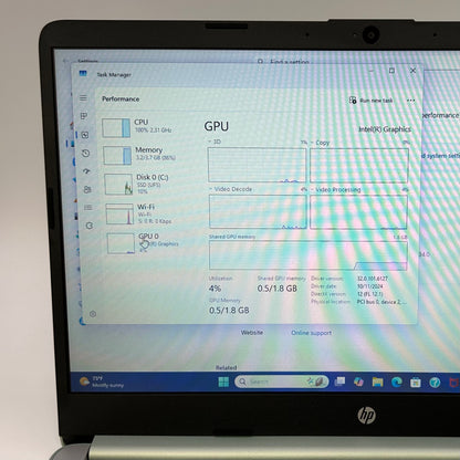 HP 14‑dq6013dx 14" N150 800MHz 4GB RAM 128GB