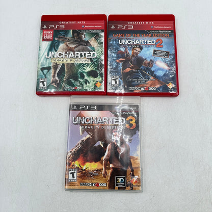 Uncharted Dual Pack [Greatest Hits]+ Uncharted 3 (Sony PlayStation 3 PS3, 2011)