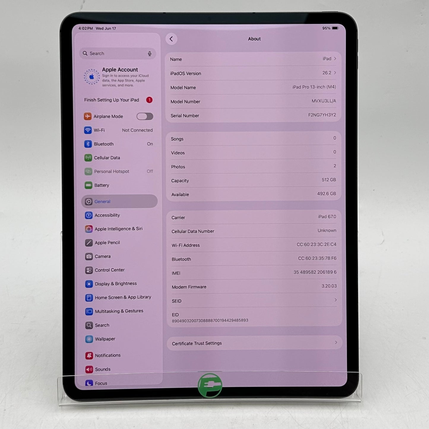 WiFi Only Apple iPad Pro 13" M4 512GB Space Black MVXU3LL/A Read