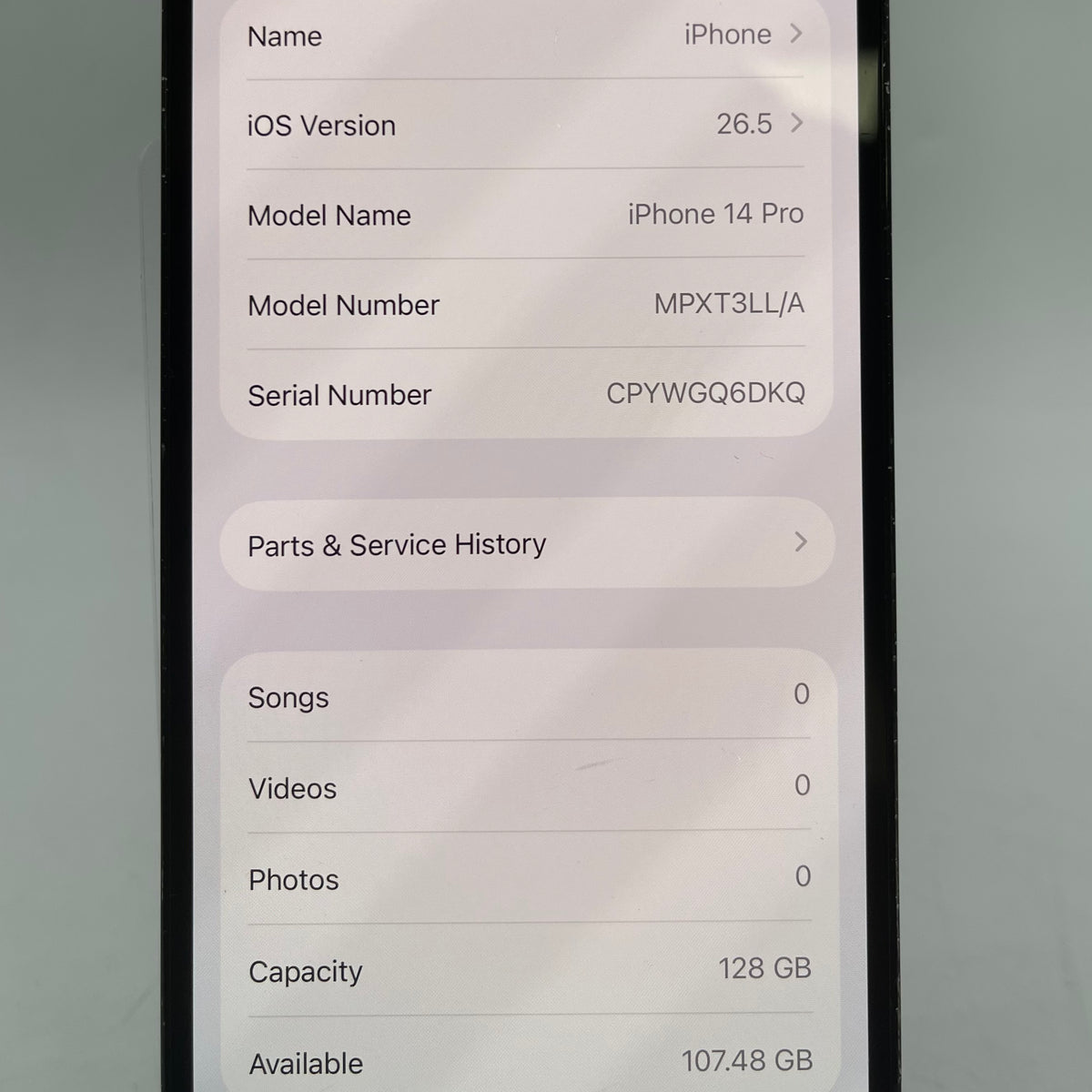 Broken Unlocked Apple iPhone 14 Pro 128GB MPXT3LL/A Back Cracked