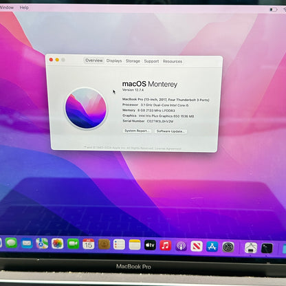 2017 Apple MacBook Pro 13.3" i5 3.1GHz 8GB RAM 512GB SSD Space Gray A1706 READ