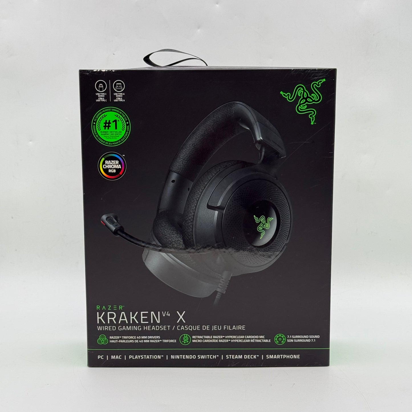 New Razer Kraken V4 X Wired Gaming Headset RZ04-05180100-R3U1 Black