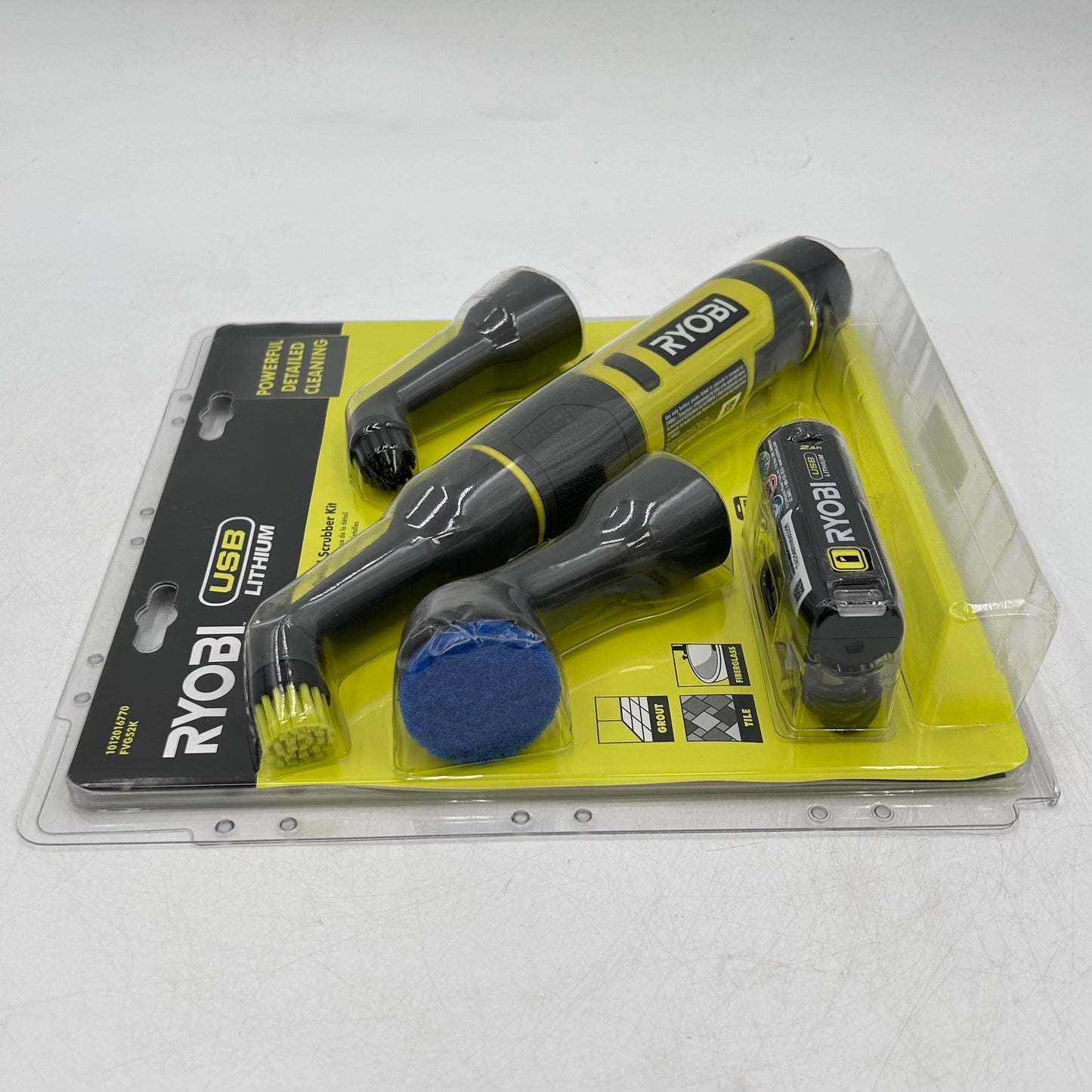 New Ryobi FVG52K 4V Detail Scrubber Kit