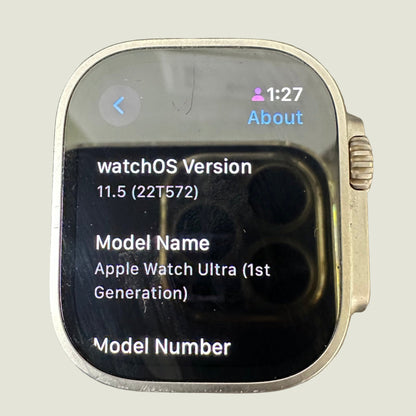 Unlocked Apple Watch Ultra 49MM Natural Titanium MQF43LL/A Face Only