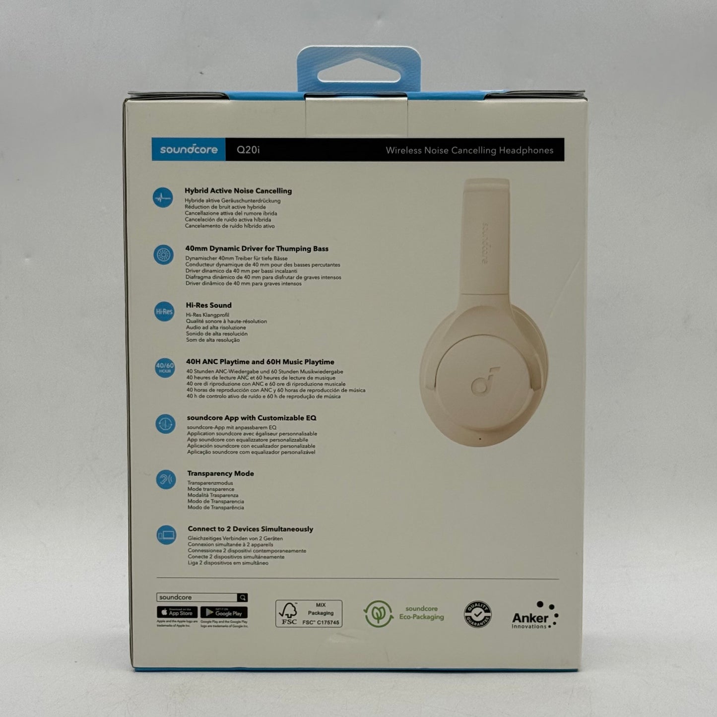 Soundcore by Anker Q20i Noise-Cancelling Wireless Over-Ear Bluetooth Headphones