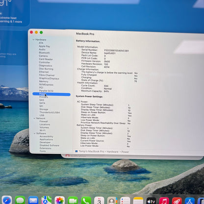2021 Apple MacBook Pro 16" M1 Pro 16C GPU 3.2GHz 16GB RAM 512GB SSD A2485