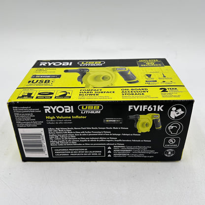 New Ryobi FVIF61K 4V High Volume Inflator