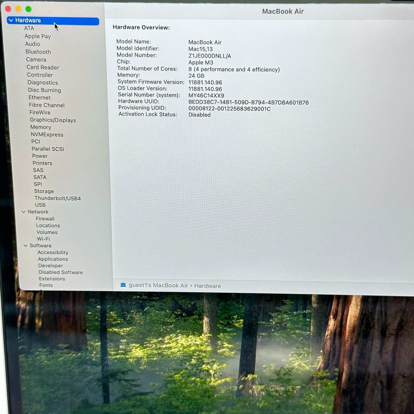2024 Apple MacBook Air 15.3" M3 10C GPU 4.0GHz 24GB RAM 1TB SSD A3114