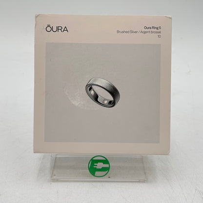 New Oura Ring 5 Size 10 Brushed Silver Titanium Smart Ring JZ80-61616-10