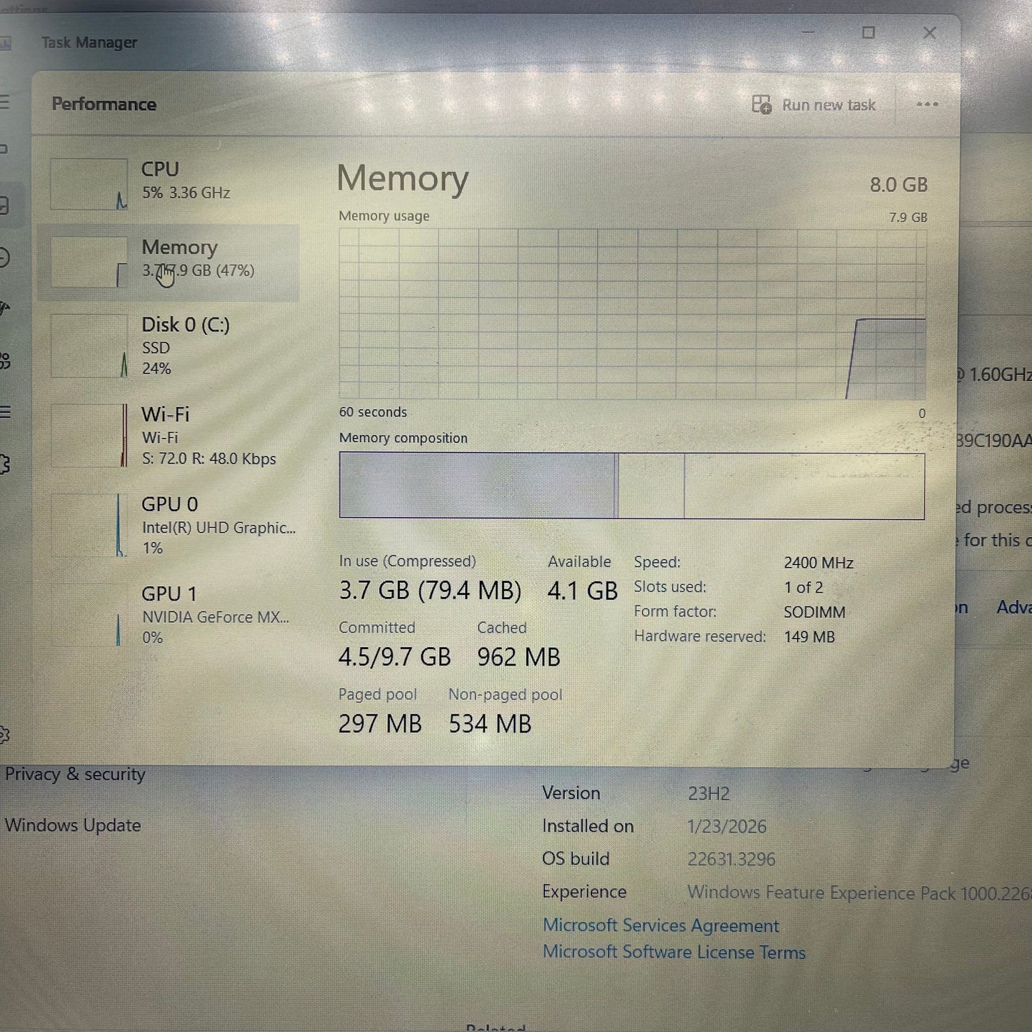 Asus Vivobook 15 X512F 15.6" i5-8265U 1.6GHz 8GB RAM 512GB SSD GeForce MX230