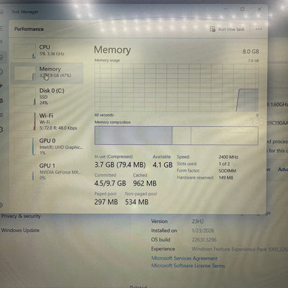 Asus Vivobook 15 X512F 15.6" i5-8265U 1.6GHz 8GB RAM 512GB SSD GeForce MX230