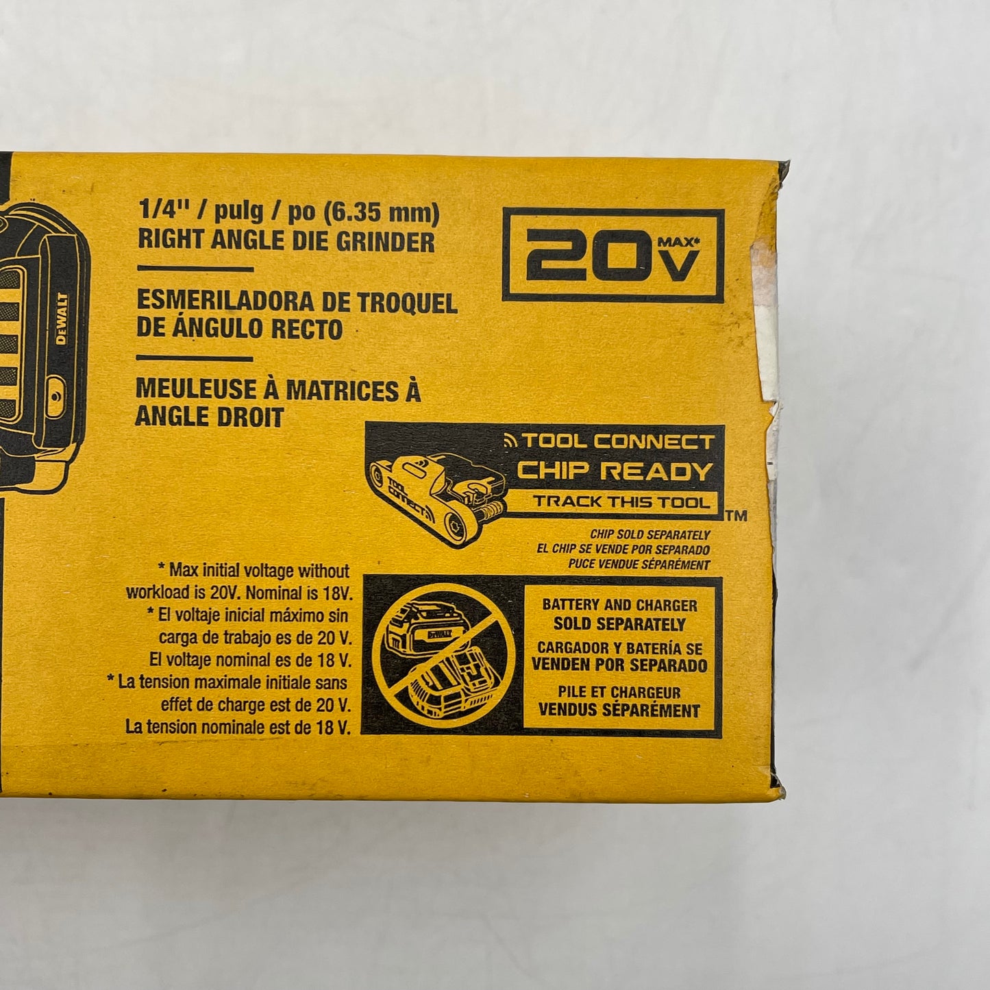New DeWalt DCG422B 20V MAX 1/4" Right Angle Die Grinder