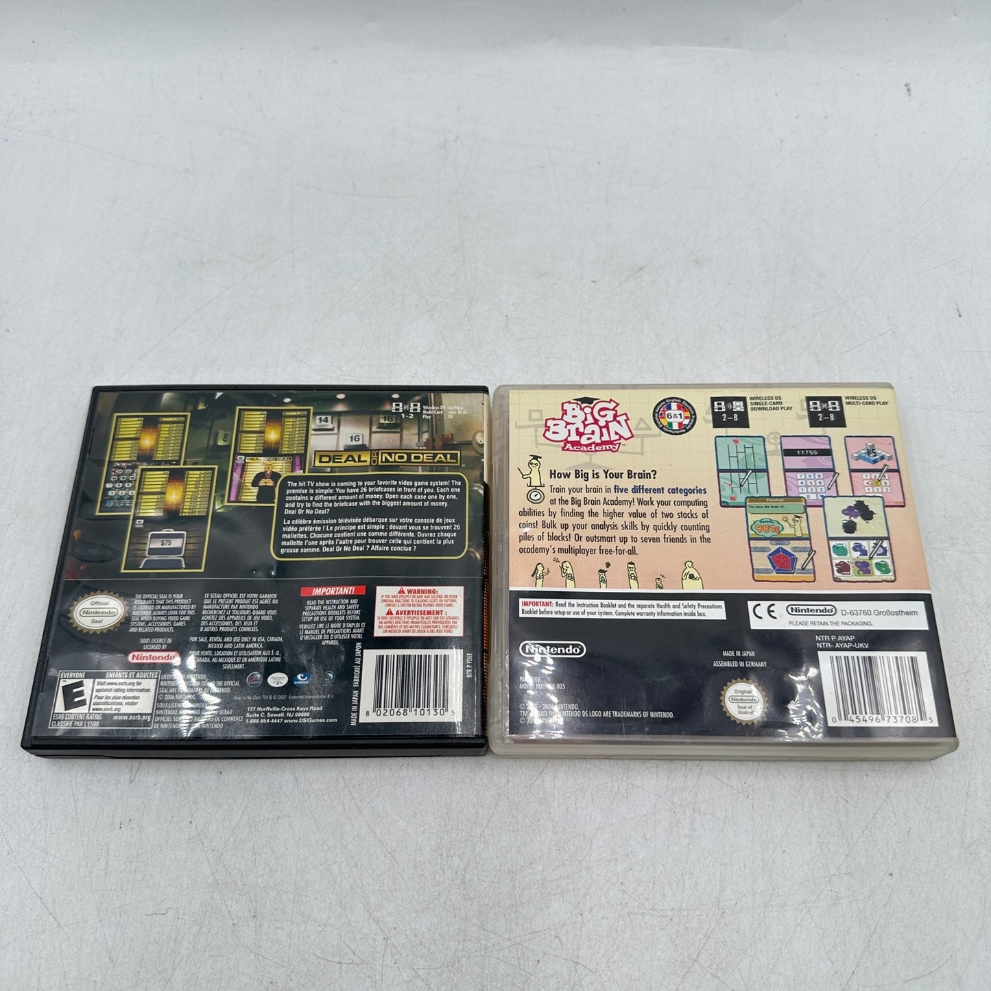 Lot of 2 Nintendo DS Games : Big Brain Academy | Deal or No Deal
