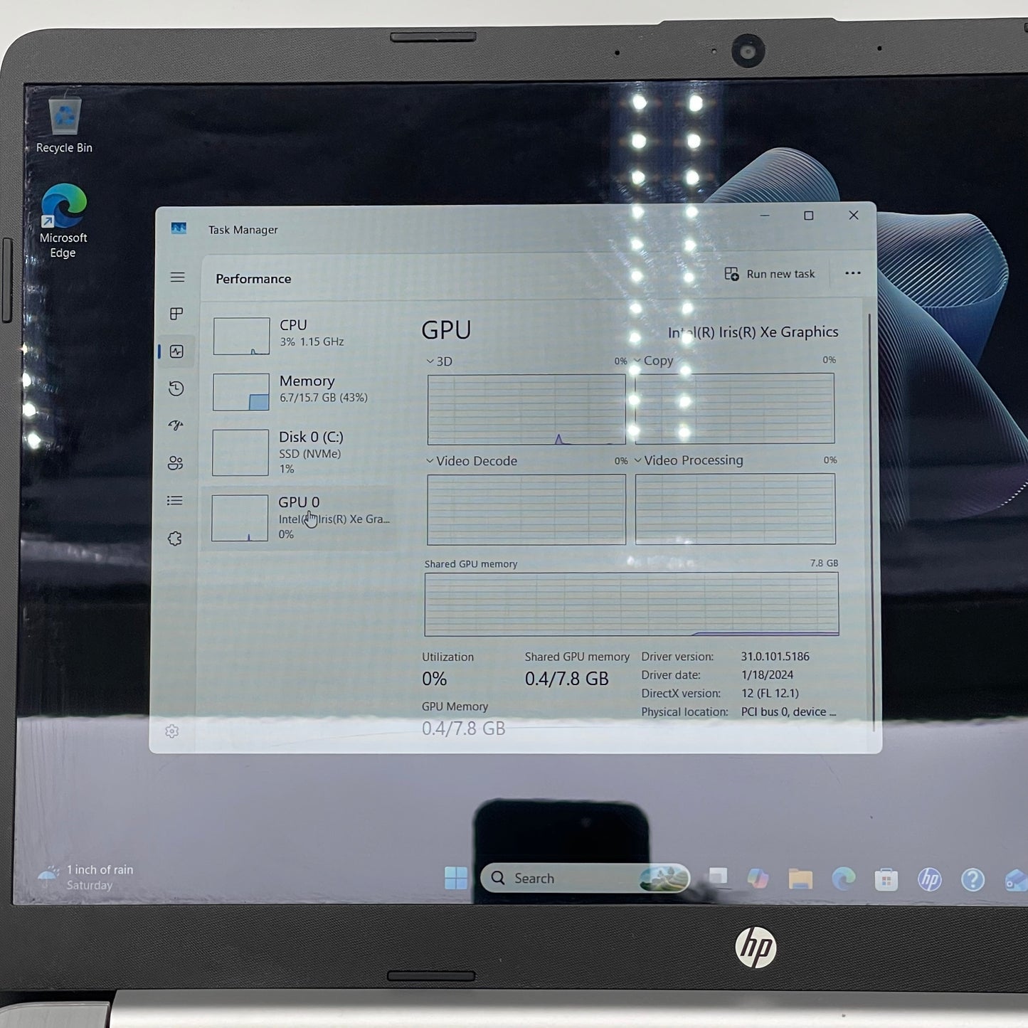HP Laptop 15-dy2073dx 15.6" i7-1165G7 2.8GHz 16GB RAM 512GB SSD