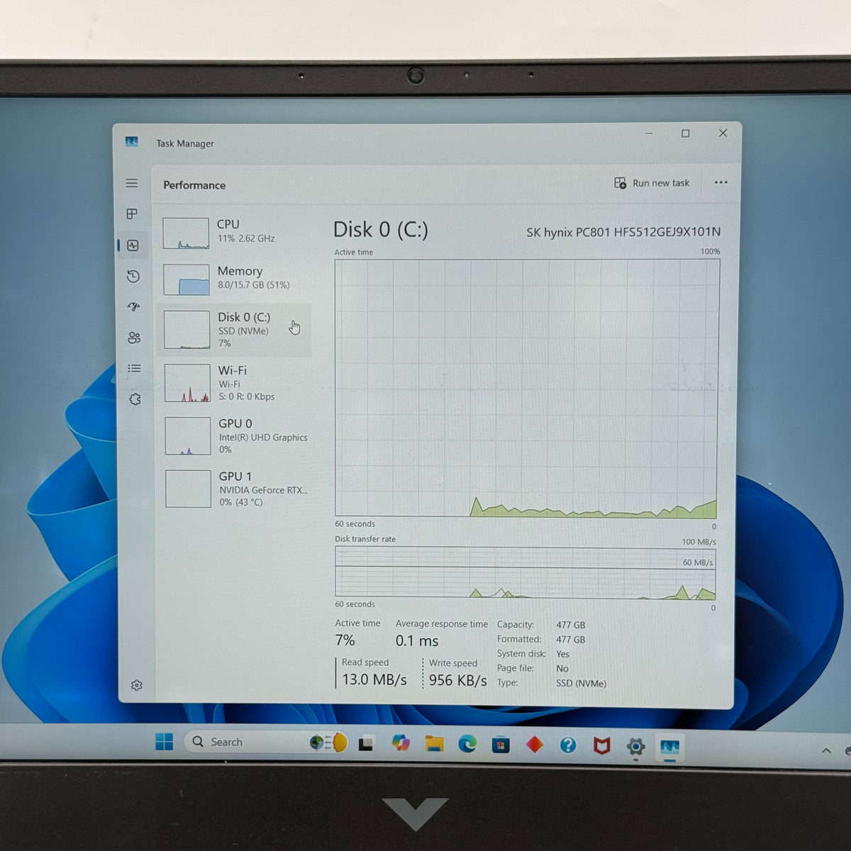 HP Victus 15.6" i7 2.3GHz 16GB RAM 512GB SSD GeForce RTX 3050 Ti READ