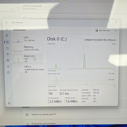 Microsoft Surface Laptop 5 1979 i7-1265U 2.7GHz 32GB RAM 1TB Remotely Managed