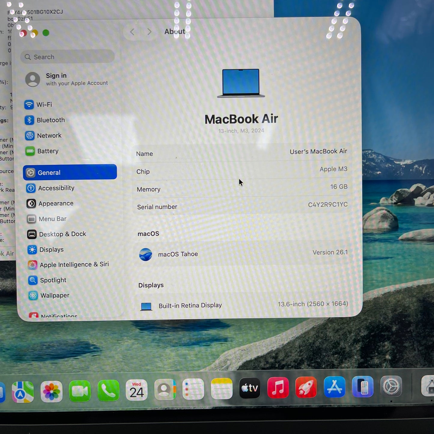 2024 Apple MacBook Air 13.6" M3 8C GPU 4.0GHz 16GB RAM 256GB A3113 W Apple Care+