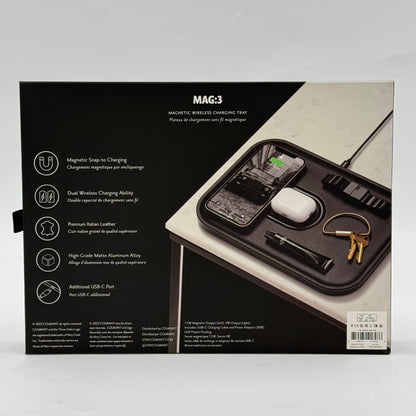 New COURANT MAG 3 Magnetic Wirless Charging Tray CR-MAG3-BK-BK