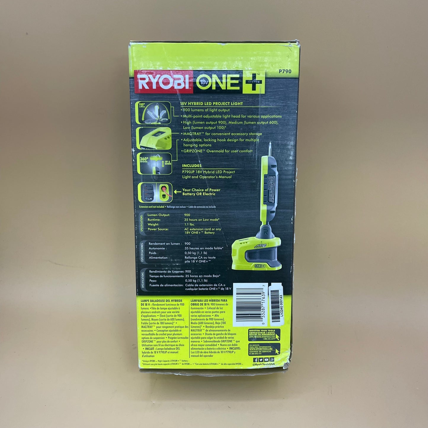 New Ryobi One+ 18V Hybrid LED Project Light