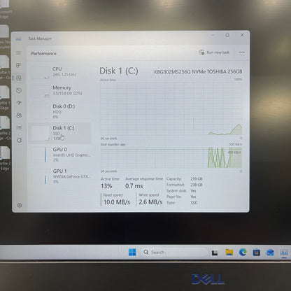 Dell G5 15.6" i7-9750H 2.6GHz 16GB RAM 256GB SSD 1TB HDD GeForce GTX 1660 Ti