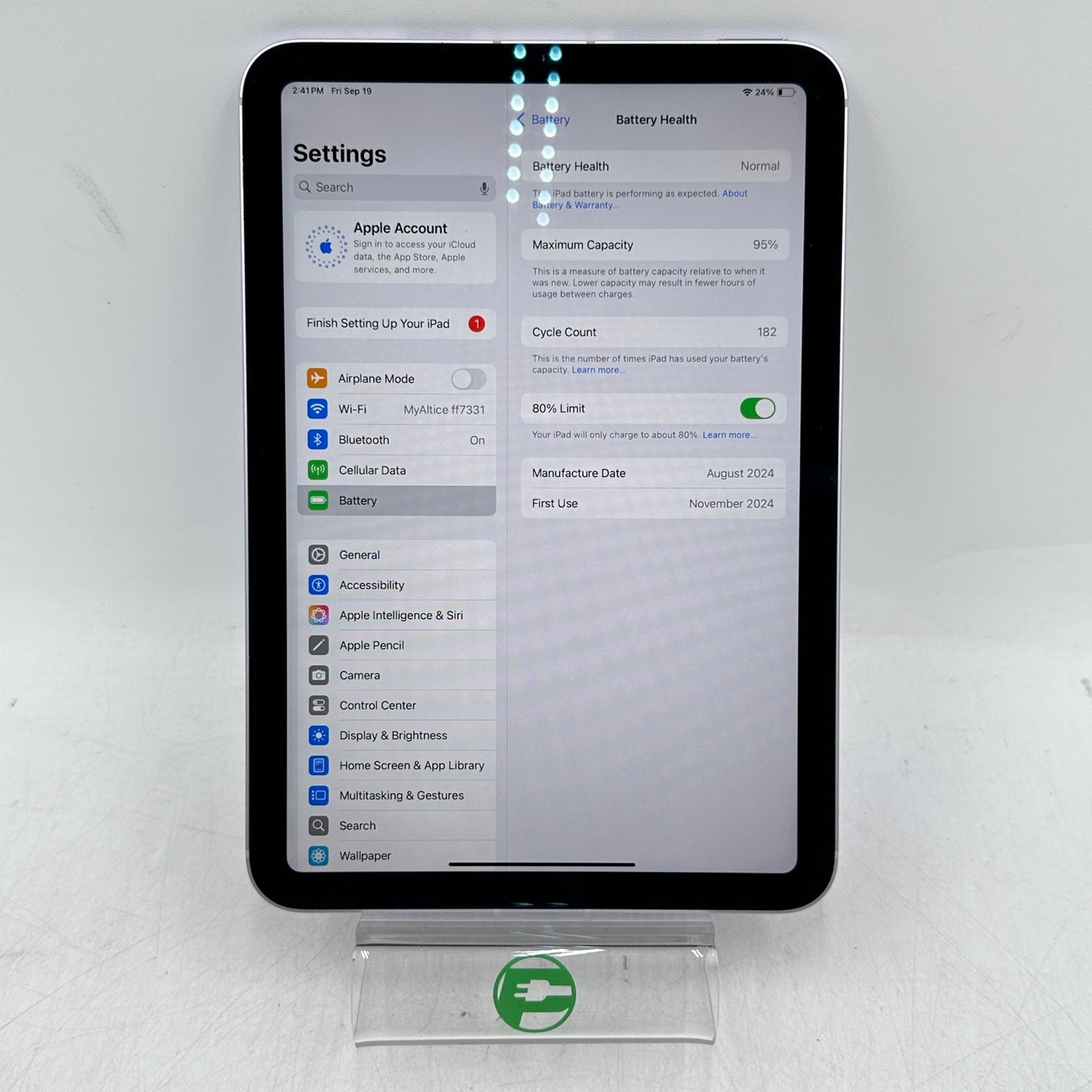 Unlocked Apple iPad mini (A17 Pro) 128GB Purple MXPR3LL/A