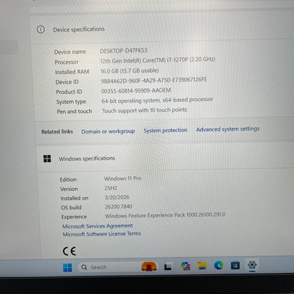 Lenovo ThinkPad X1 Carbon Gen 10 14" i7-1185G7 2.2GHz 16GB RAM 512GB SSD