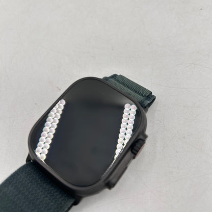Unlocked Apple Watch Ultra 2 49MM Black Titanium Green Alpine Loop MX4R3LW/A