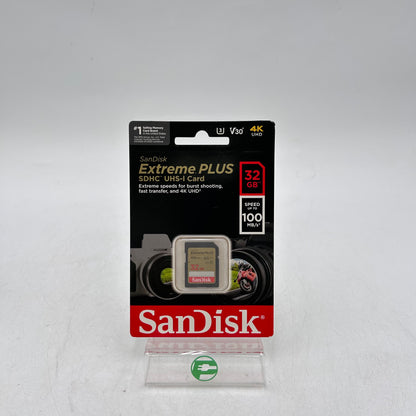 New SanDisk Extreme Plus 32GB 100MB/s SDHC Card SDSDXWT-032-ANCIN