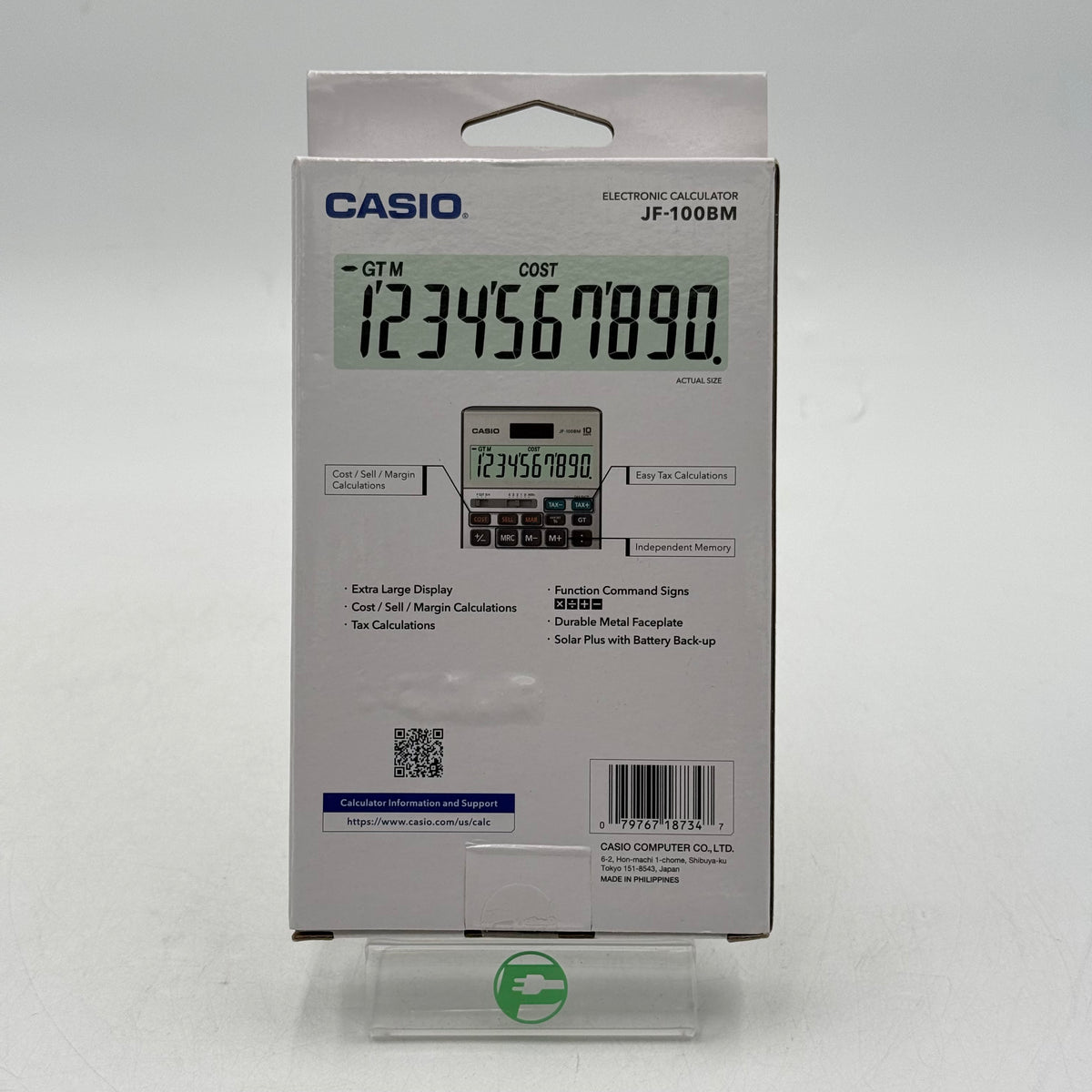 New Casio JF-100BM Solar/Battery-Powered Calculator