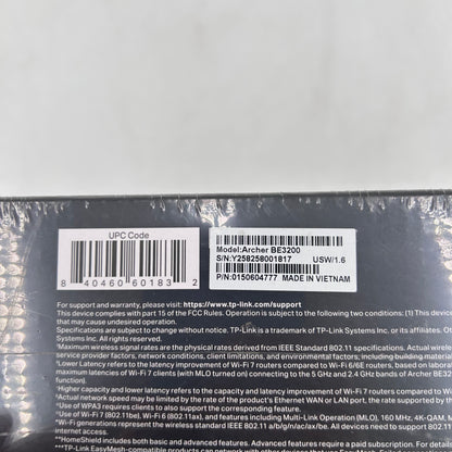 New TP-Link Archer BE3200 Dual-Band Wi-Fi Router 0150604777
