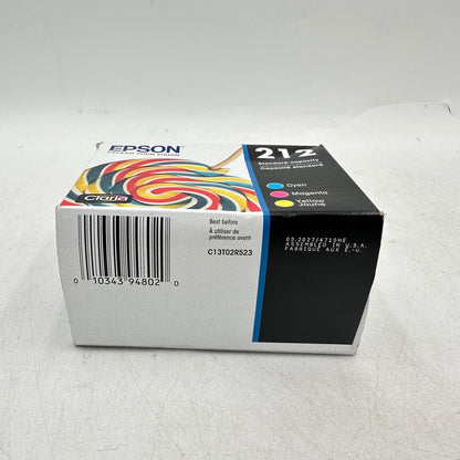 New Epson 212 C/M/Y 3-Pack Ink Cartridge C13T02R523