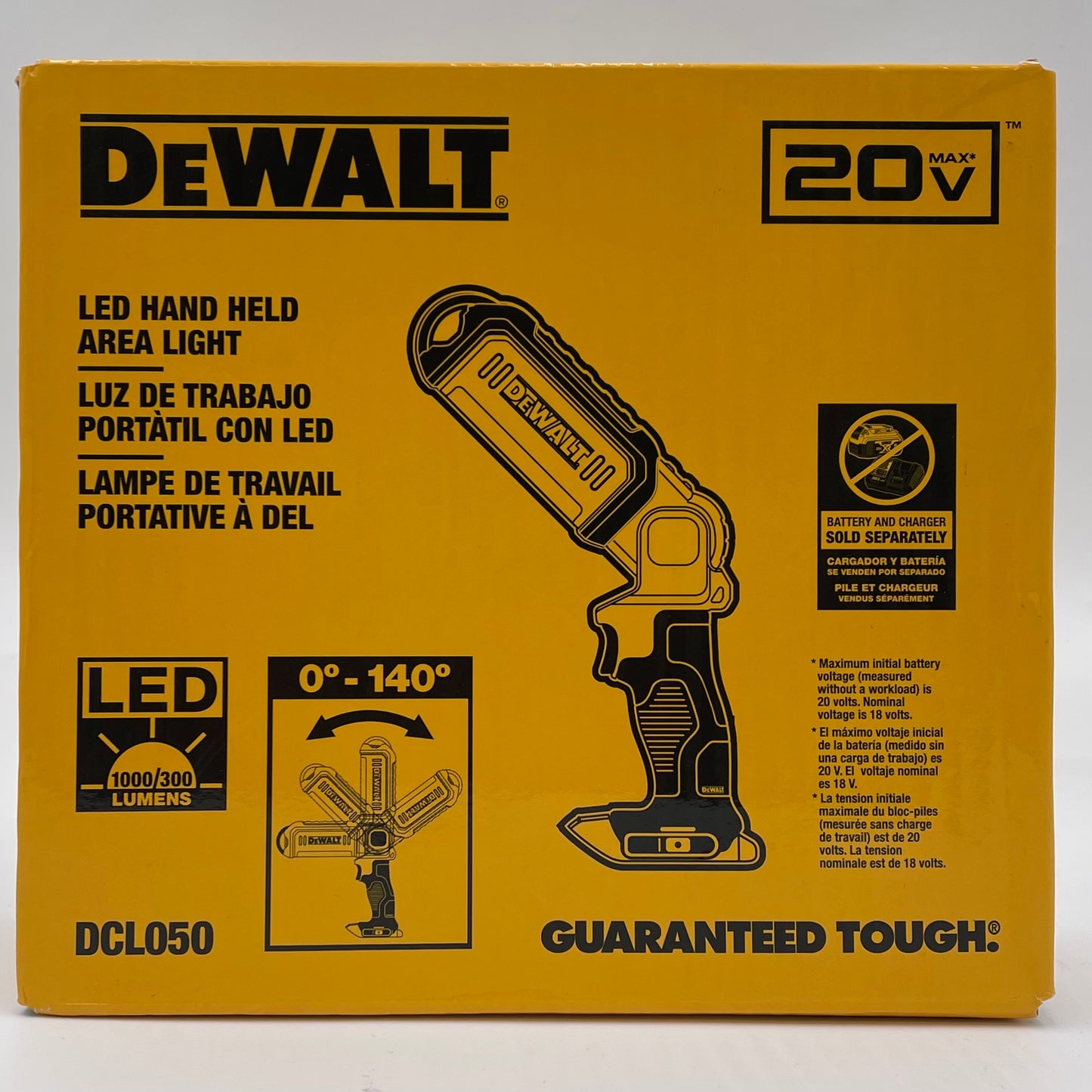 New DeWalt DCL050 20V MAX Led Hand Held Area Light