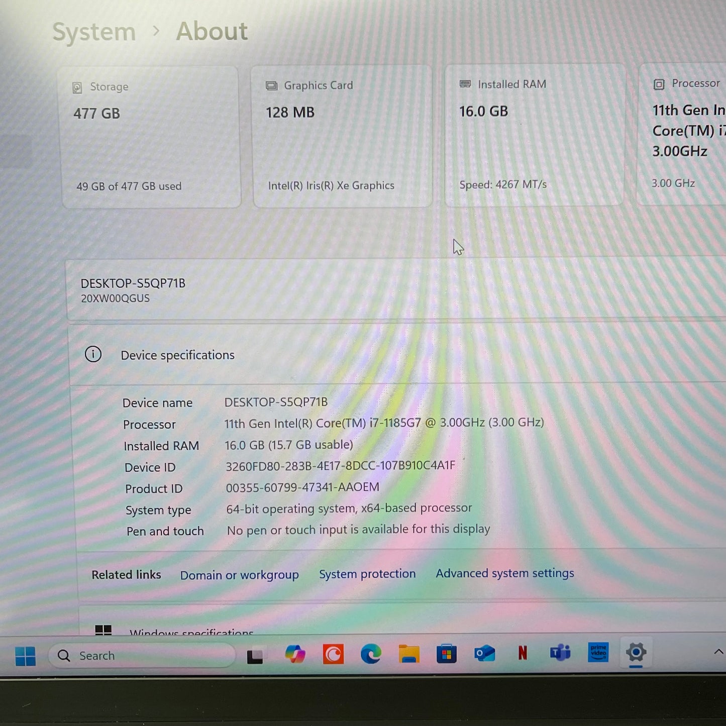 Lenovo ThinkBook X1 Carbon Gen 9 14" i7-1185G7 3.0GHz 16GB RAM 512GB SSD