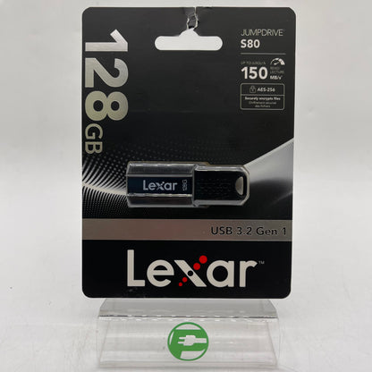 New Lexar S80 128GB Jump Drive LJDS080128G-BNBNU USB 32