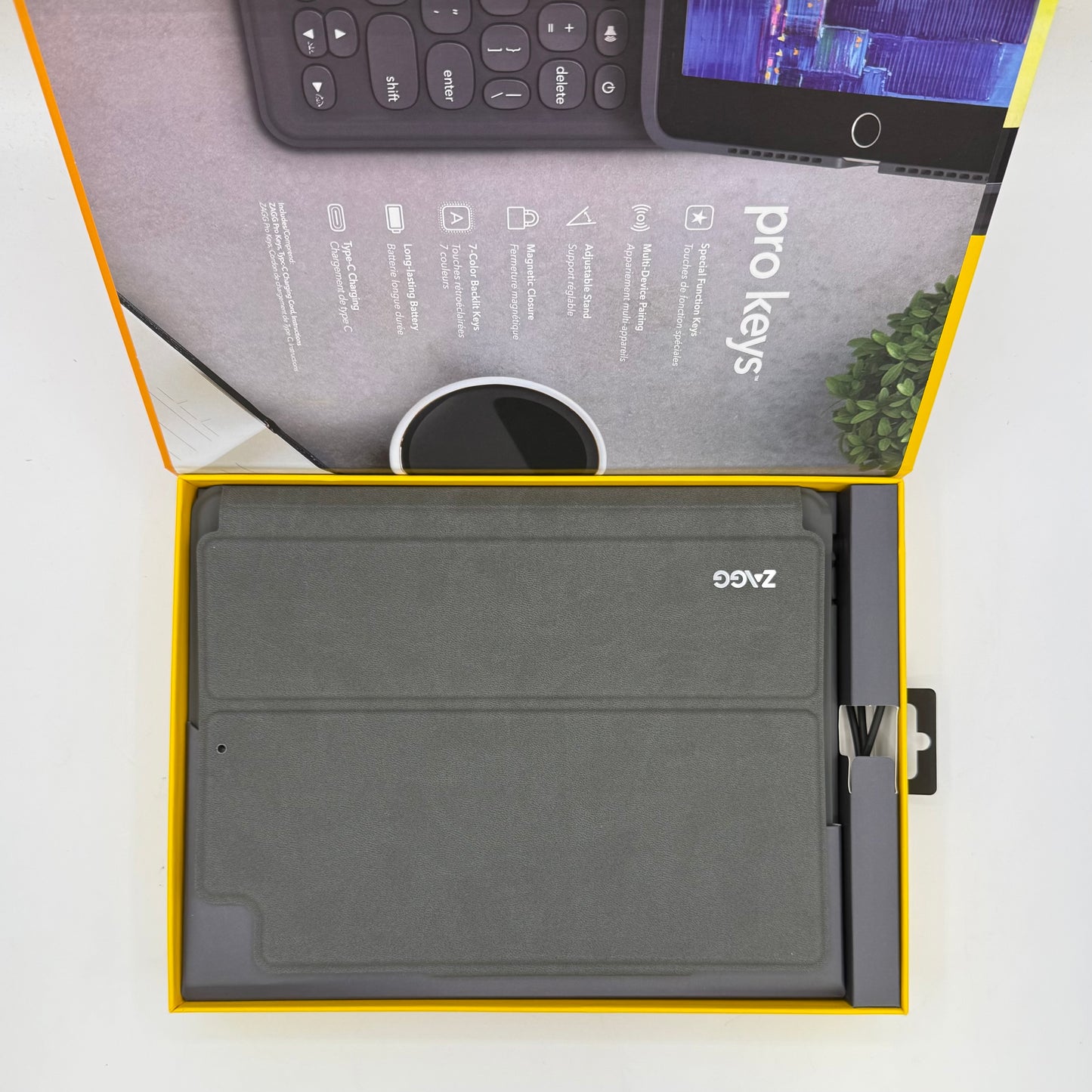 New Zagg Pro Keys Bluetooth Detachable Keyboard Case For iPad 8th Gen