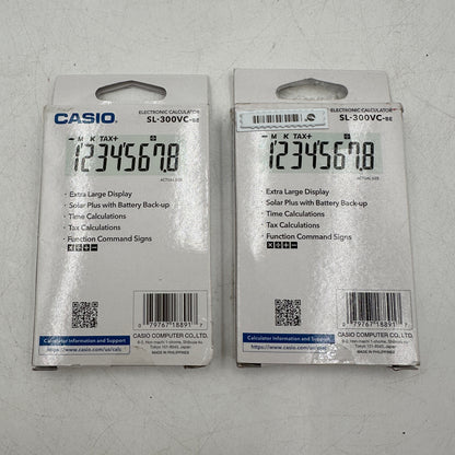 New Casio SL-300VC-BE Electronic Calculator (Lot of 2)