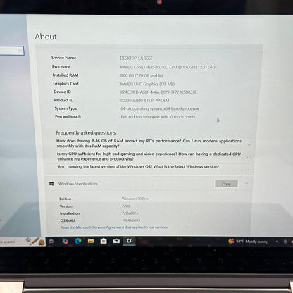 Lenovo ThinkPad X13 YOGA Gen 1 20SX 13.3" i5-10310U 1.7GHz 8GB RAM 256GB SSD