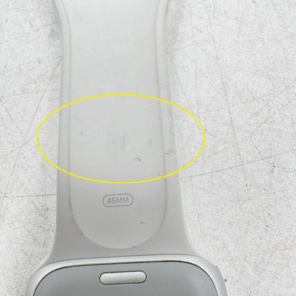 Unlocked Apple Watch SE 2nd Gen 44MM Silver Aluminum White Sport Band MNU63LL/A