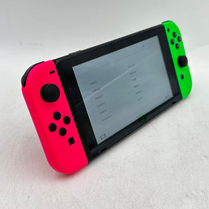 Nintendo Switch v2 Video Game Console Only HAC-001 (-01) Neon Pink/Neon Green