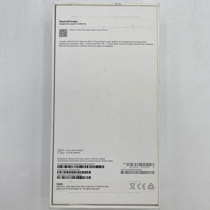 Factory Unlocked Apple iPhone 15 Pro Max 256GB Natural Titanium MU683LL/A