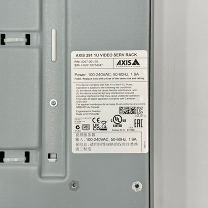 New Axis Communications 291 1U Video Server Rack