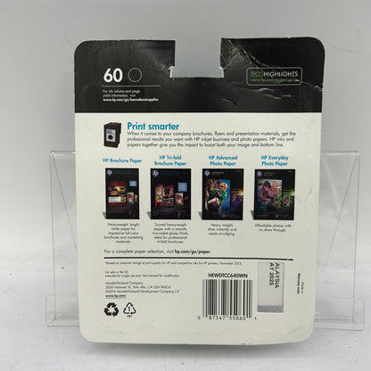 New HP 60 CC640WN Black Noir Ink Cartridge