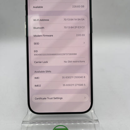 Factory Unlocked Apple iPhone Air 256GB Space Black MG184LL/A