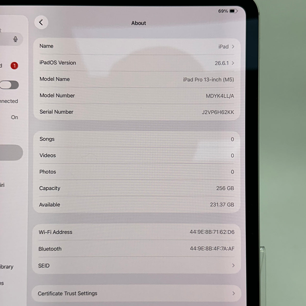 WiFi Only Apple iPad Pro 13" M5 256GB Silver MDYK4LL/A