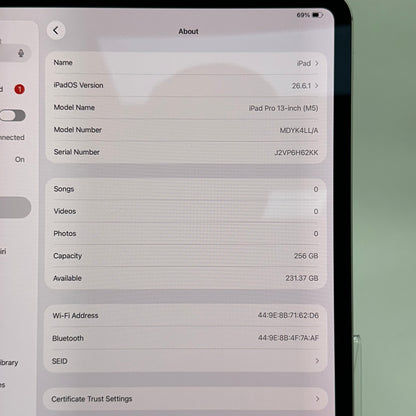 WiFi Only Apple iPad Pro 13" M5 256GB Silver MDYK4LL/A