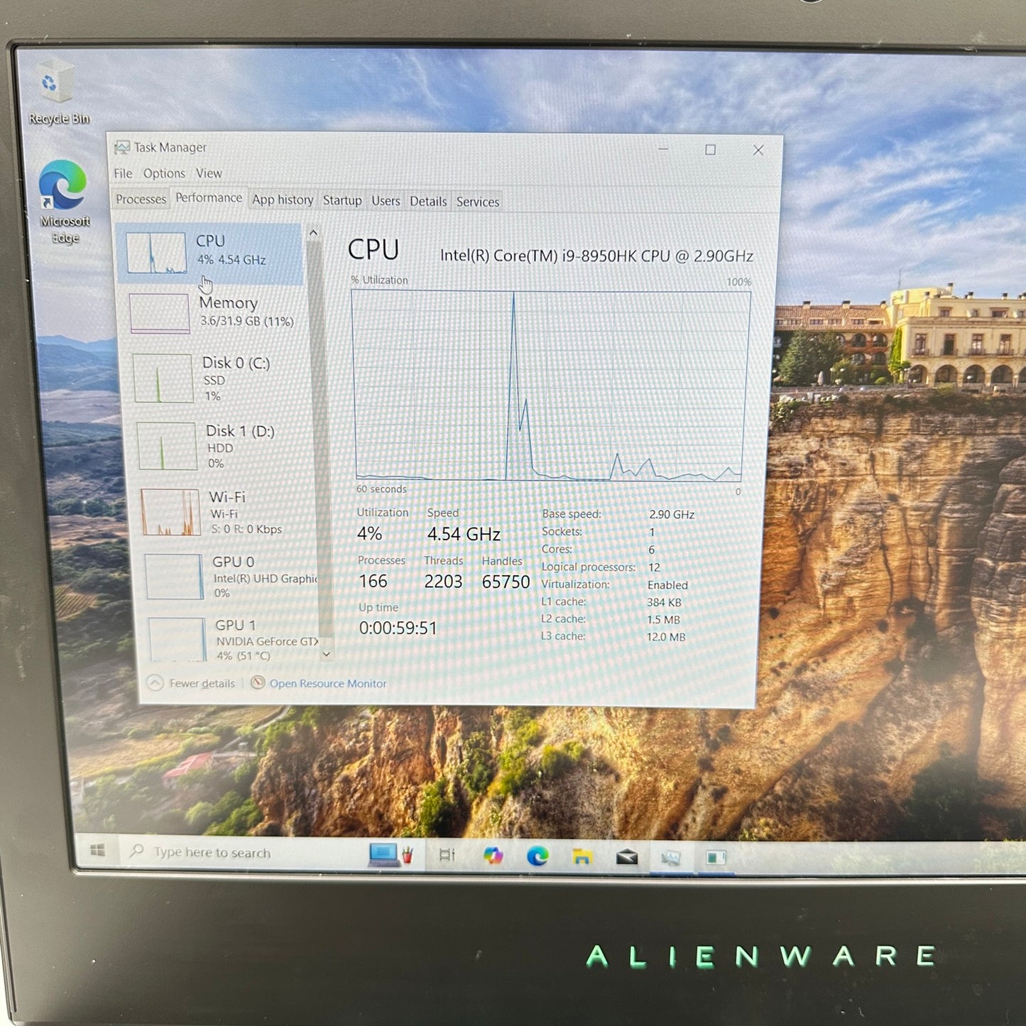 Alienware 15 R4 15.6" i9-8950HK 2.9GHz 32GB RAM 512GB SSD 1TB HDD GTX1080