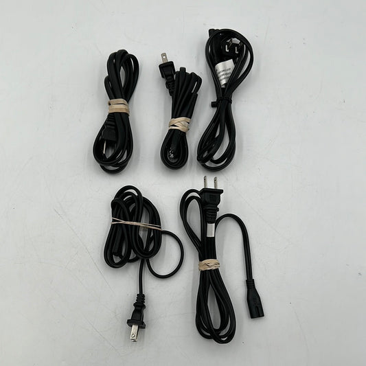 Lot of 5 AC Power Cord Cable for Playstation Xbox PC 2 Prong LAPTOP PSV Free Shipping