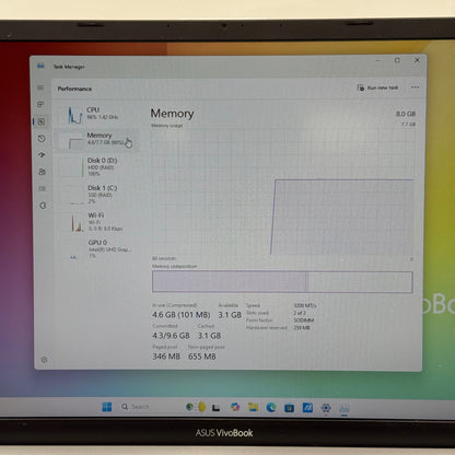 Asus Vivobook 17 X712J 17.3" i3-1005G1 1.2GHz 8GB RAM 1TB HDD 256GB SSD READ