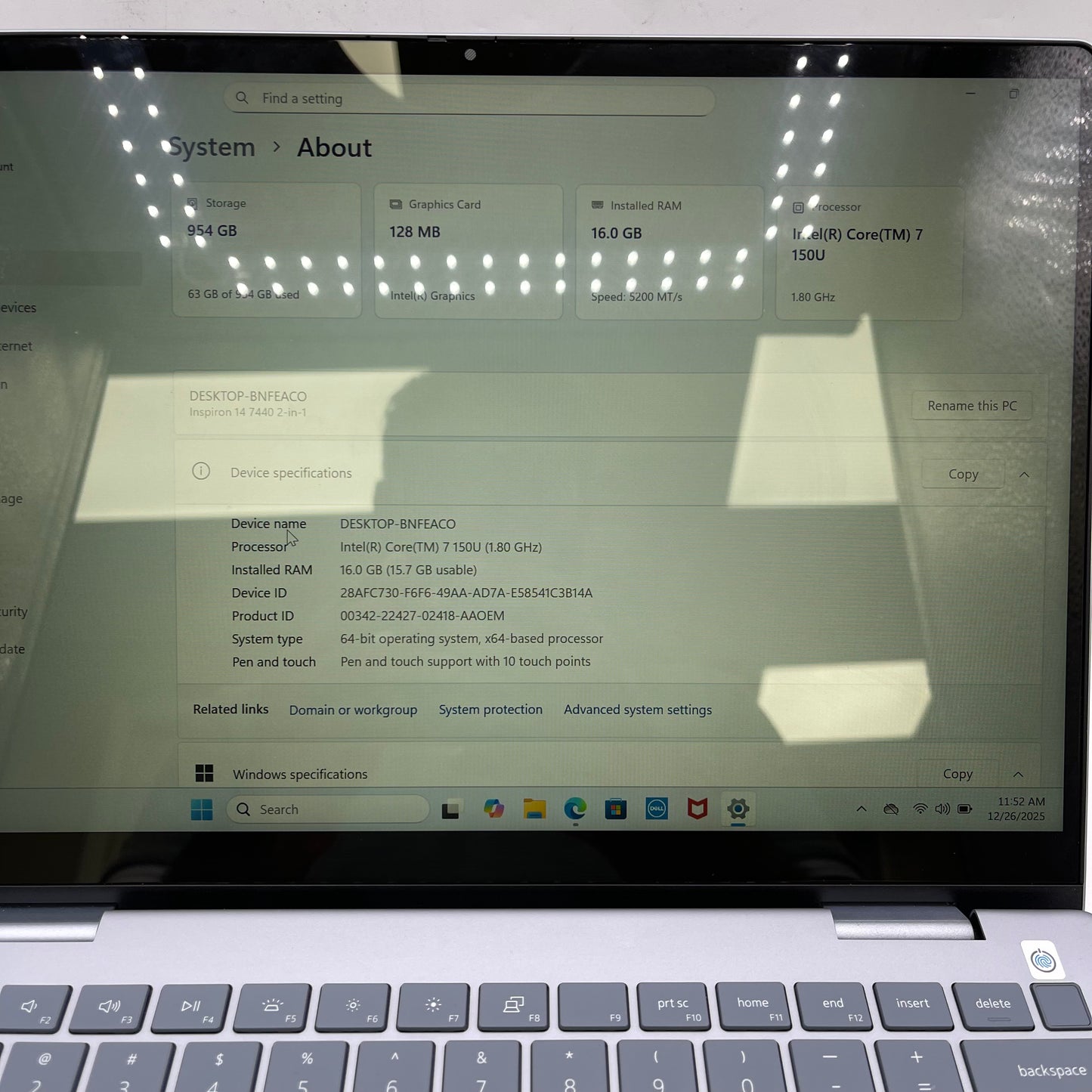 Dell Inspiron 7445 2-IN-1 14" Core 7 150U 1.8GHz 16GB RAM 1TB SSD