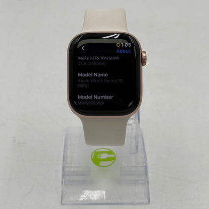 GPS Only Apple Watch Series 10 42MM Rose Gold Aluminum Light Blush Sport Band